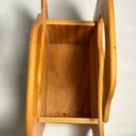 1987 Vintage Wooden Hand-painted Goose Basket - Picture 2 of 7